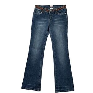 Y2K No Boundaries Juniors‎ Embellished Waist Bootcut Jeans Dark Sandblast Size 5